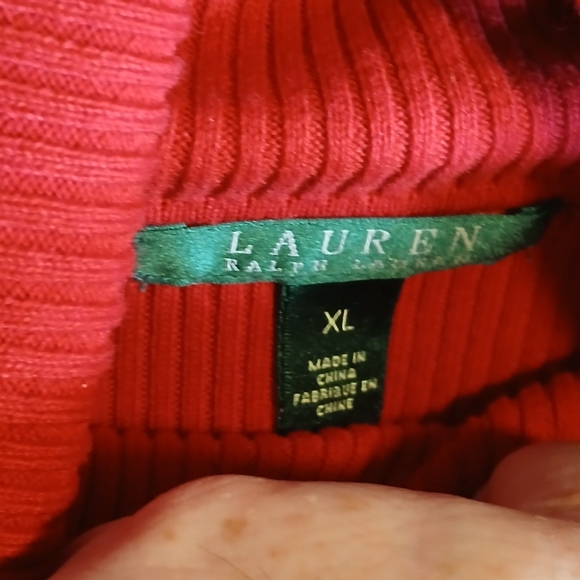Lauren Ralph Lauren Rich redcon trail neck logo sweater extra large - Picture 2 of 16